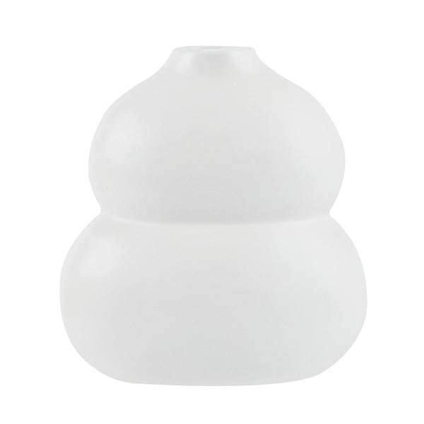 Restaurantware Table Art White Ceramic Gourd Vase - 6 1/2'' X 4'' X 7'' - 1 Count Box