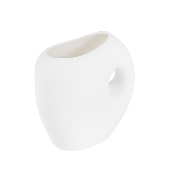 Restaurantware Table Art White Ceramic Jug Vase - 8 3/4'' X 4 1/2'' X 9 1/2'' - 1 Count Box