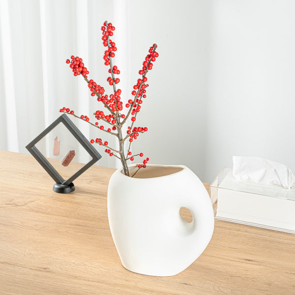 Restaurantware Table Art White Ceramic Jug Vase - 8 3/4'' X 4 1/2'' X 9 1/2'' - 1 Count Box