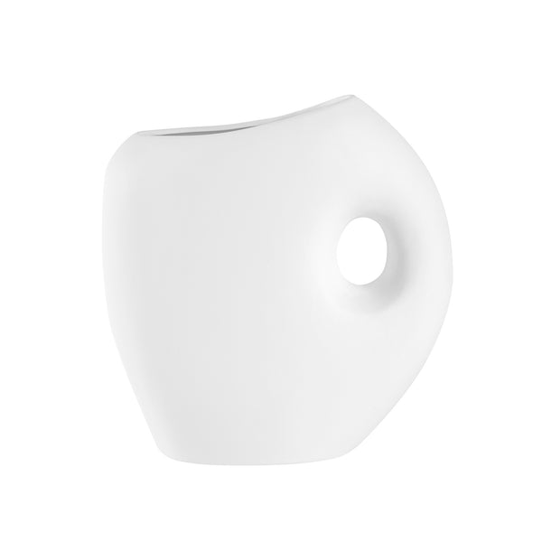 Restaurantware Table Art White Ceramic Jug Vase - 8 3/4'' X 4 1/2'' X 9 1/2'' - 1 Count Box