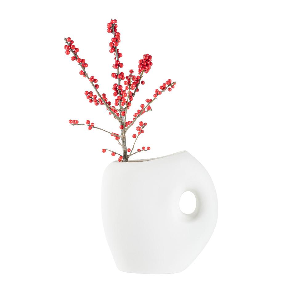 restaurantware Table Art White Ceramic Jug Vase - 8 3/4'' x 4 1/2'' x 9 1/2'' - 1 count box