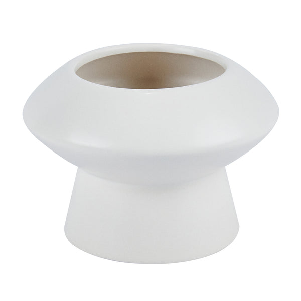 Restaurantware Table Art White Ceramic Mushroom Vase - 5 3/4'' X 5 3/4'' X 4'' - 1 Count Box