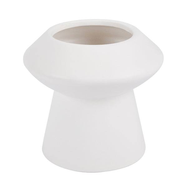 Restaurantware Table Art White Ceramic Mushroom Vase - 6 1/4'' X 6 1/4'' X 6'' - 1 Count Box