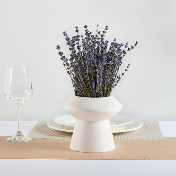 Restaurantware Table Art White Ceramic Mushroom Vase - 6 1/4'' X 6 1/4'' X 6'' - 1 Count Box