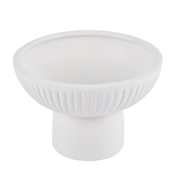 Restaurantware Table Art White Ceramic Pedestal Vase - 6'' X 6'' X 4'' - 1 Count Box