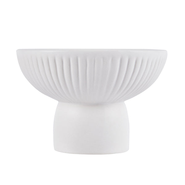 Restaurantware Table Art White Ceramic Pedestal Vase - 6'' X 6'' X 4'' - 1 Count Box