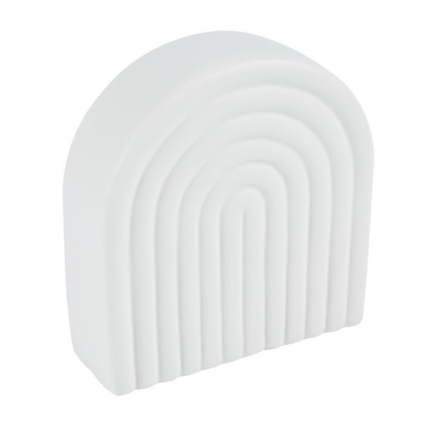 Restaurantware Table Art White Ceramic Rainbow Vase - 6'' X 2'' X 6 1/4'' - 1 Count Box