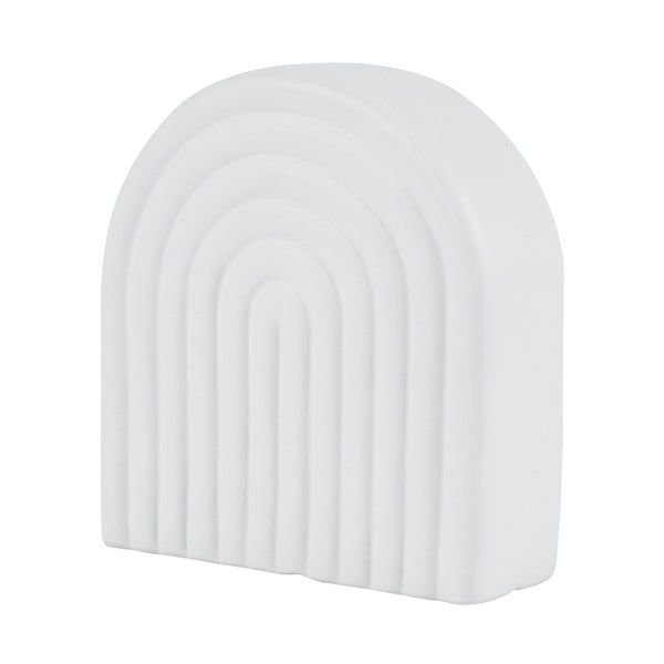 Restaurantware Table Art White Ceramic Rainbow Vase - 6'' X 2'' X 6 1/4'' - 1 Count Box