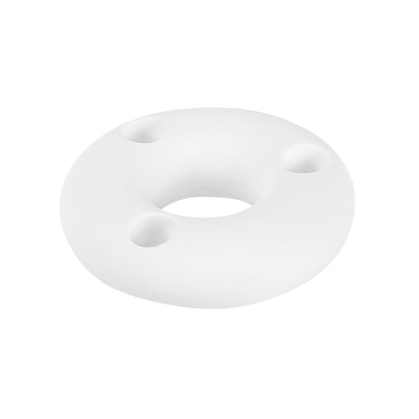 Restaurantware Table Art White Ceramic Ring Vase - 6'' X 6'' X 1 3/4'' - 1 Count Box