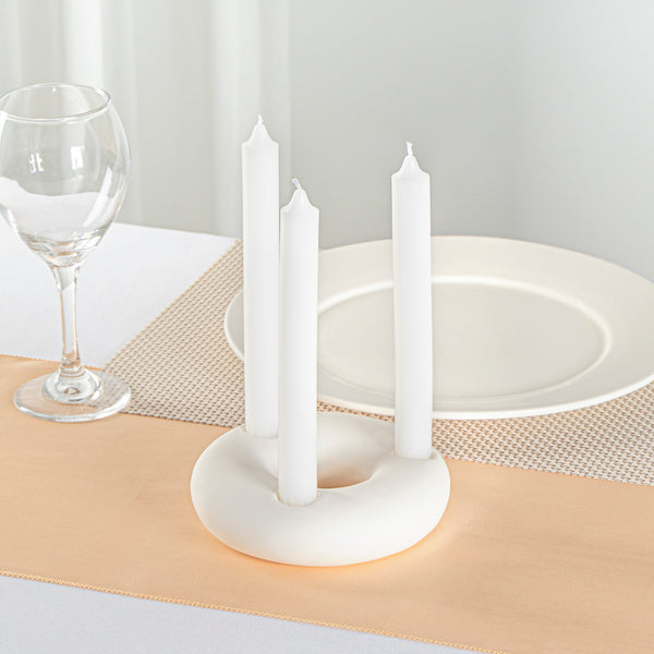 Restaurantware Table Art White Ceramic Ring Vase - 6'' X 6'' X 1 3/4'' - 1 Count Box
