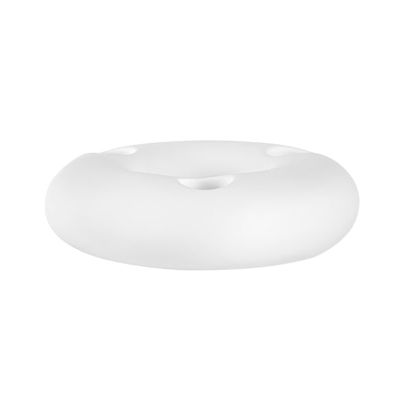 Restaurantware Table Art White Ceramic Ring Vase - 6'' X 6'' X 1 3/4'' - 1 Count Box