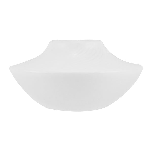 Restaurantware Table Art White Ceramic Swirl Vase - 5 1/4'' X 5 1/4'' X 2 3/4'' - 1 Count Box