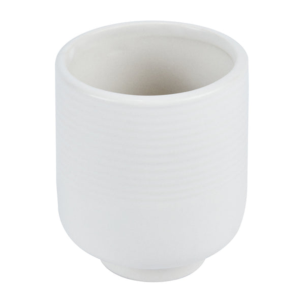 Restaurantware Table Art White Ceramic Tea Cup Vase - 3'' X 3'' X 3 1/2'' - 1 Count Box