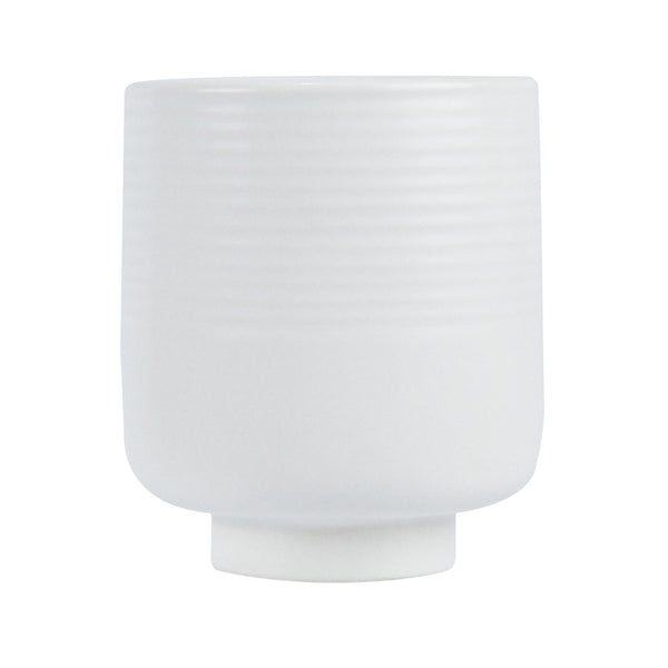 Restaurantware Table Art White Ceramic Tea Cup Vase - 3'' X 3'' X 3 1/2'' - 1 Count Box