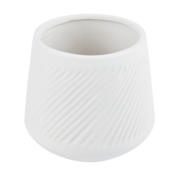 Restaurantware Table Art White Ceramic Tea Cup Vase - 6'' X 6'' X 5 1/2'' - 1 Count Box