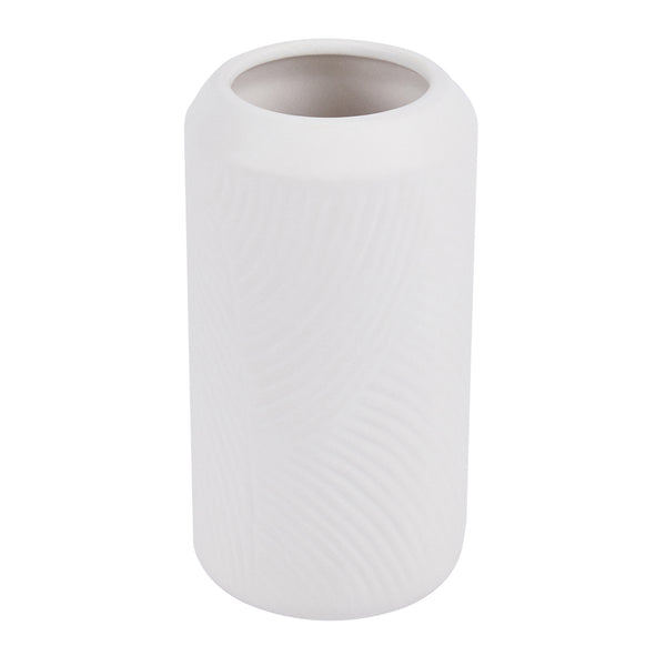 Restaurantware Table Art White Ceramic Vintage Vase - 3 1/4'' X 3 1/4'' X 6'' - 1 Count Box