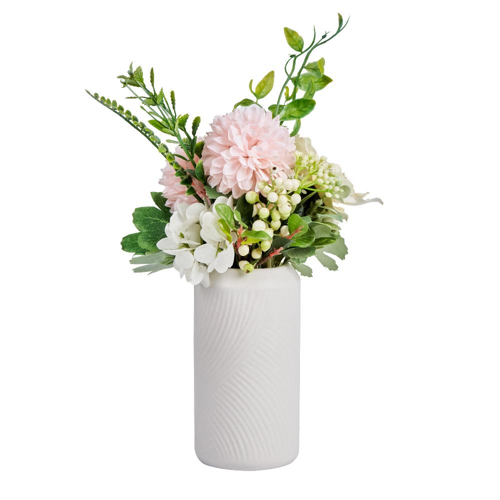 restaurantware Table Art White Ceramic Vintage Vase - 3 1/4'' x 3 1/4'' x 6'' - 1 count box
