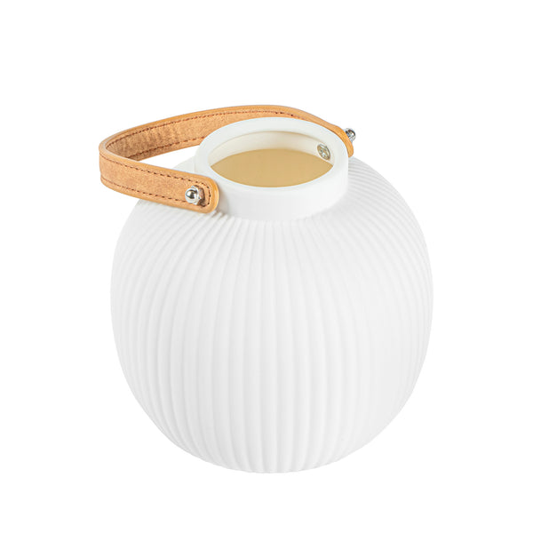 Restaurantware Table Art White Porcelain Lantern / Vase - With Handle - 6'' X 6'' X 5 3/4'' - 1 Count Box
