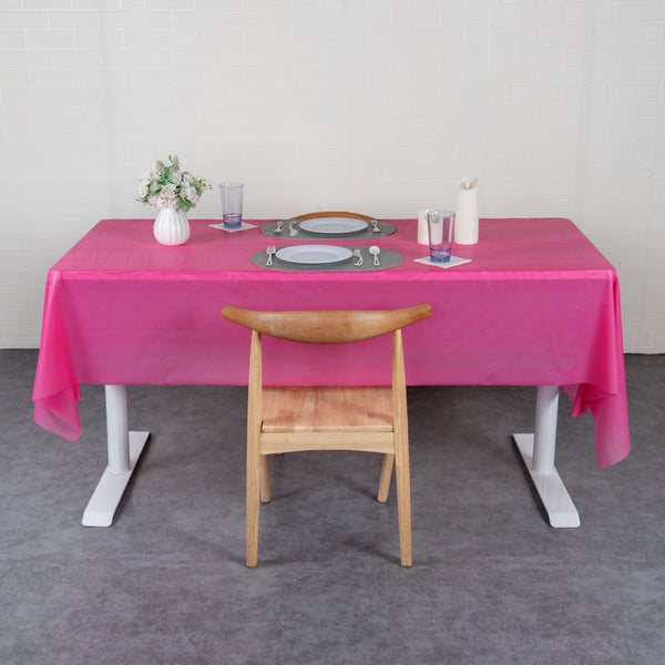 Restaurantware Table Tek Pink Plastic Table Cover Roll - With Slide Cutter - 100' X 54" - 10 Count Box