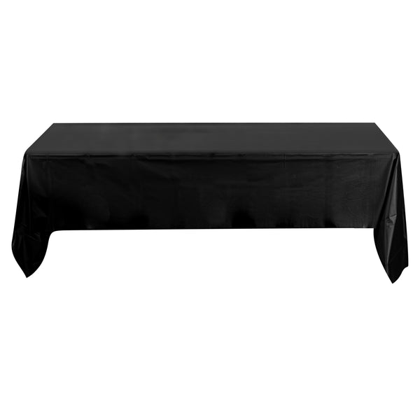 Restaurantware Table Tek Rectangle Black Plastic Table Cover - 108" X 54" - 20 Count Box