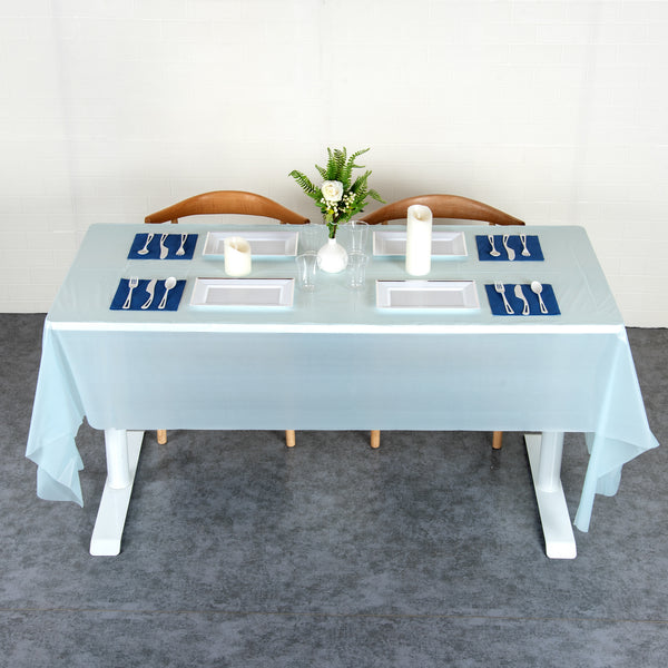 Restaurantware Table Tek Rectangle Blue Plastic Table Cover - 108" X 54" - 20 Count Box