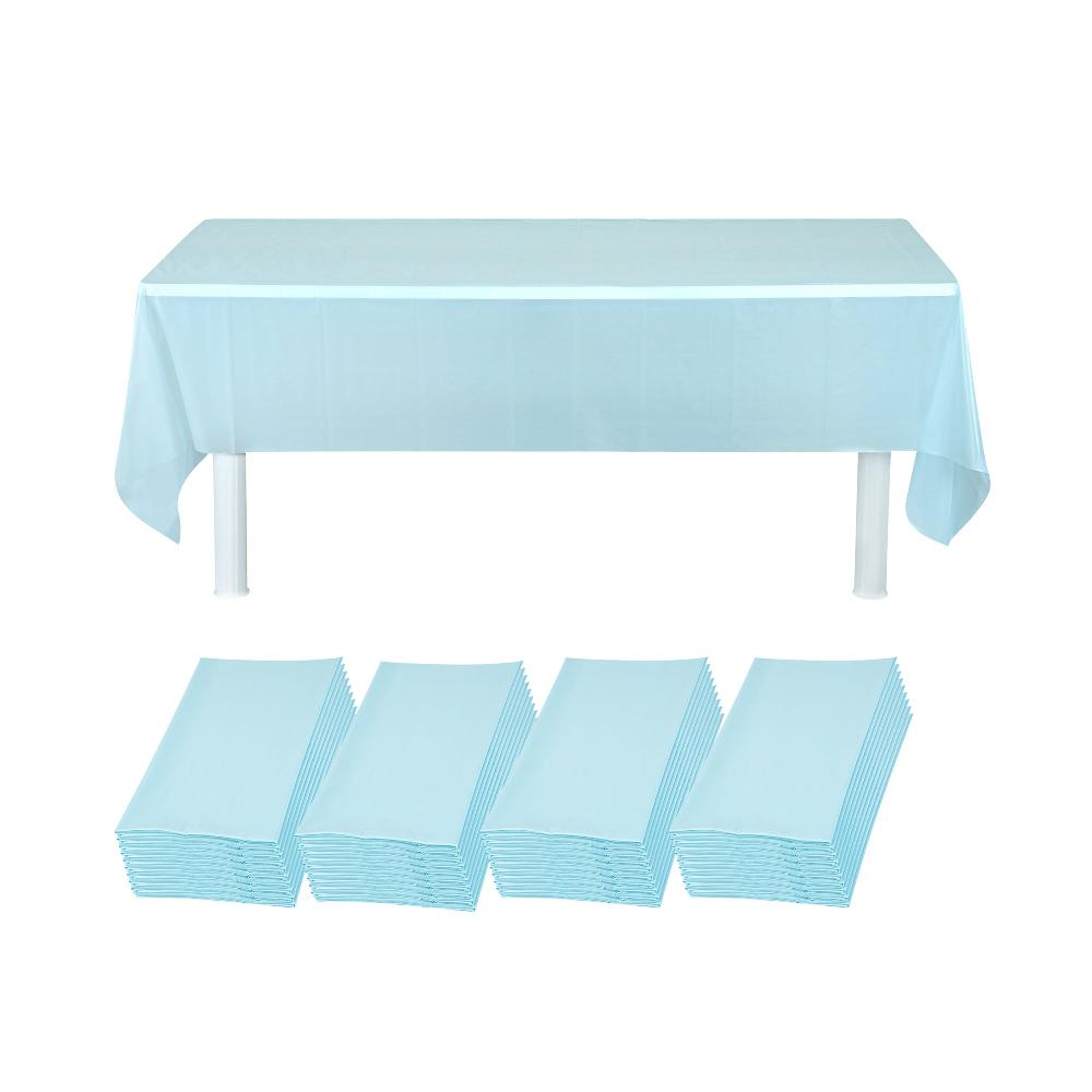restaurantware Table Tek Rectangle Blue Plastic Table Cover - 108" x 54" - 20 count box