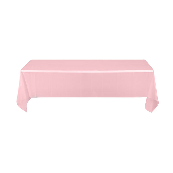 Restaurantware Table Tek Rectangle Pink Plastic Table Cover - 108" X 54" - 20 Count Box
