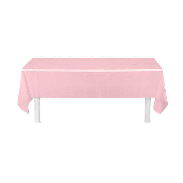 Restaurantware Table Tek Rectangle Pink Plastic Table Cover - 108" X 54" - 20 Count Box