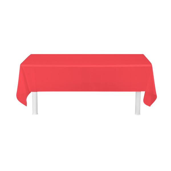 Restaurantware Table Tek Rectangle Red Plastic Table Cover - 108" X 54" - 20 Count Box