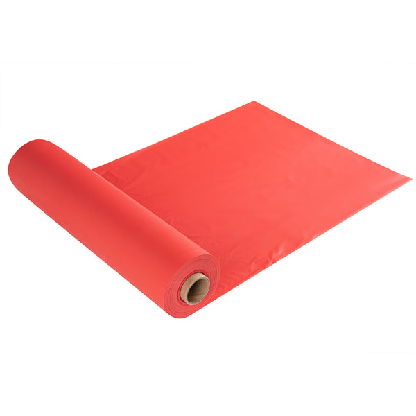 Restaurantware Table Tek Red Plastic Table Cover Roll - With Slide Cutter - 100' X 54" - 10 Count Box
