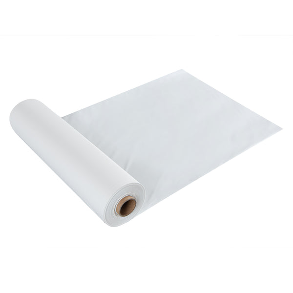 Restaurantware Table Tek White Plastic Table Cover Roll - With Slide Cutter - 100' X 54" - 10 Count Box