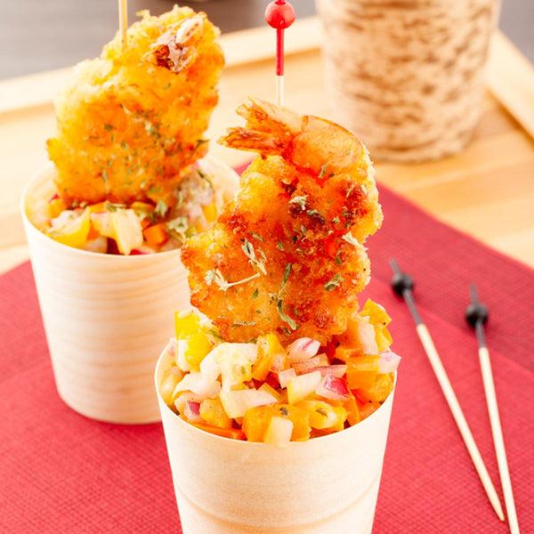 Restaurantware Taipei 3 Oz Round Natural Shaved Pinewood Medium Cup - 2 1/2" X 2 1/2" X 2 1/2" - 200 Count Box