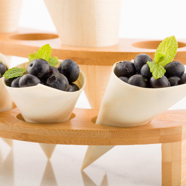 Restaurantware Taipei 4 Oz Natural Pinewood Medium Cone - 5" X 2" X 2" - 200 Count Box