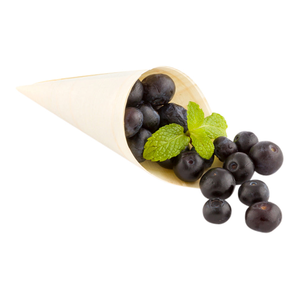 restaurantware Taipei 4 oz Natural Pinewood Medium Cone - 5" x 2" x 2" - 200 count box