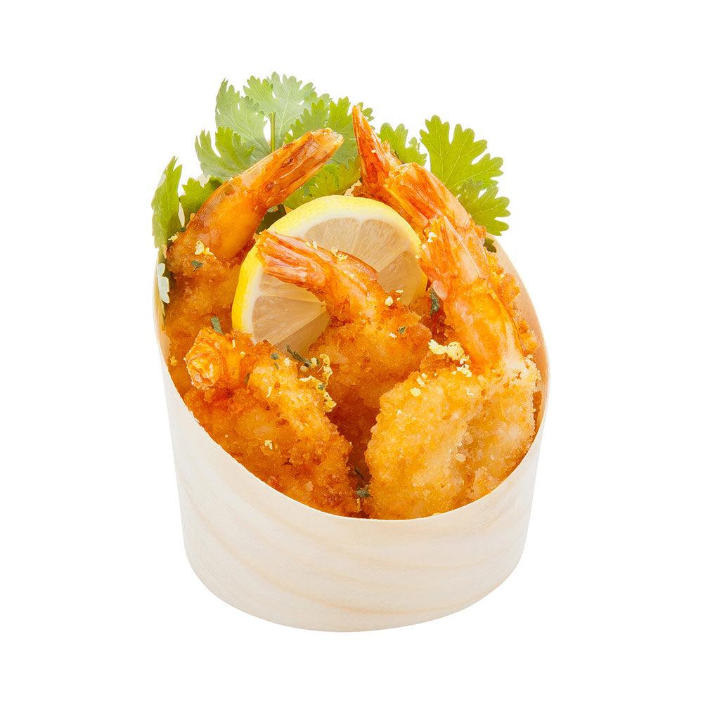 restaurantware Taipei 7 oz Round Natural Wood Medium Incline Cup - 3 1/4" x 3 1/4" x 3 1/2" - 100 count box