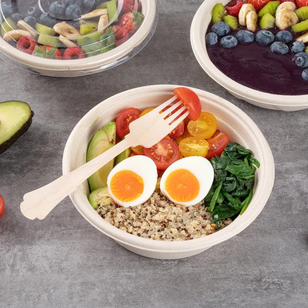 Restaurantware Taipei Natural Wood Baroque Fork - 7 3/4" X 1 1/4" X 1/2" - 500 Count Box