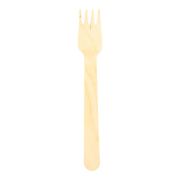 Restaurantware Taipei Natural Wood Fork - 5 1/2" X 1" X 1/2" - 500 Count Box