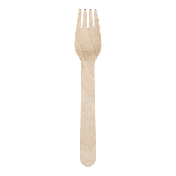 Restaurantware Taipei Natural Wood Fork - 6 1/2" X 1 1/4" X 1/2" - 500 Count Box
