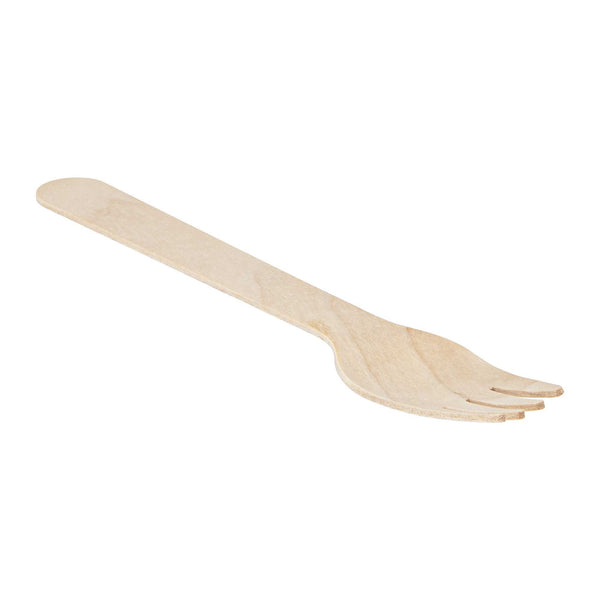 Restaurantware Taipei Natural Wood Fork - 6 1/2" X 1 1/4" X 1/2" - 500 Count Box