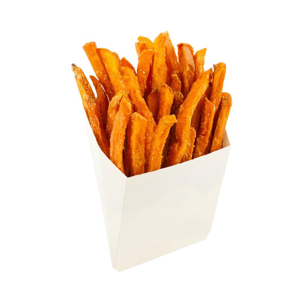 restaurantware Taipei Natural Wood French Fry Pocket Sleeve - 5" x 5 1/4" x 1" - 100 count box