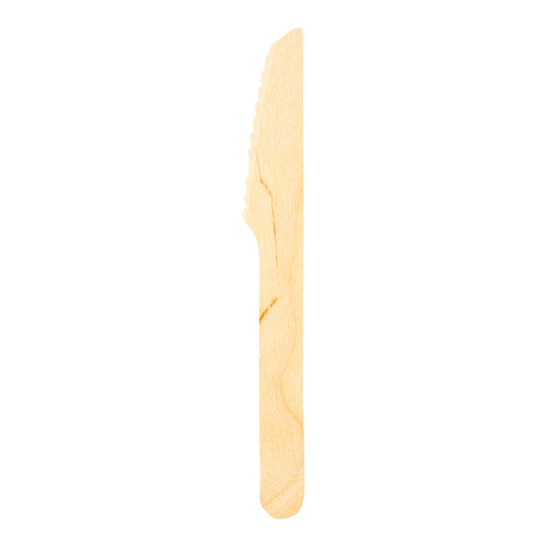 Restaurantware Taipei Natural Wood Knife - 5 1/2" X 3/4" - 500 Count Box