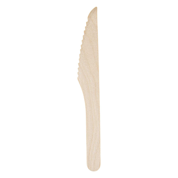 Restaurantware Taipei Natural Wood Knife - 6 1/2" X 3/4" - 500 Count Box