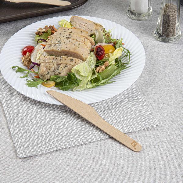 Restaurantware Taipei Natural Wood Knife - 6 1/2" X 3/4" - 500 Count Box