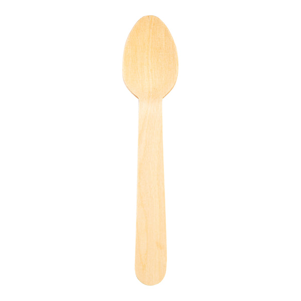 Restaurantware Taipei Natural Wood Spoon - 5 1/2" X 1 1/4" X 1/2" - 500 Count Box