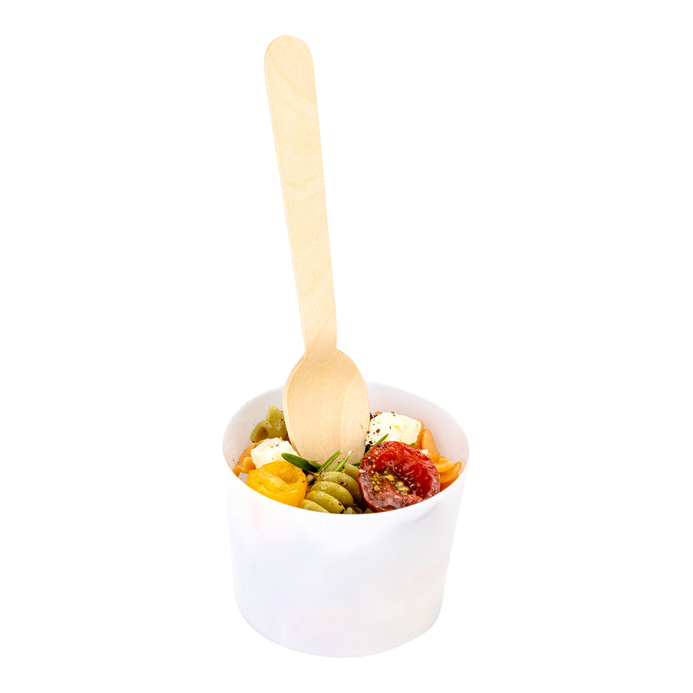 restaurantware Taipei Natural Wood Spoon - 5 1/2" x 1 1/4" x 1/2" - 500 count box