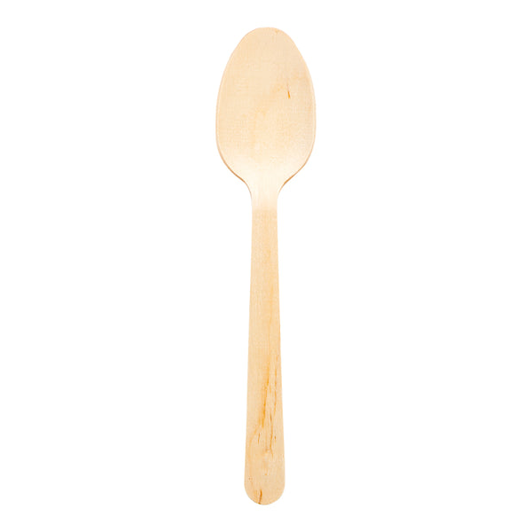 Restaurantware Taipei Natural Wood Spoon - 6 1/2" X 1 1/2" X 3/4" - 500 Count Box