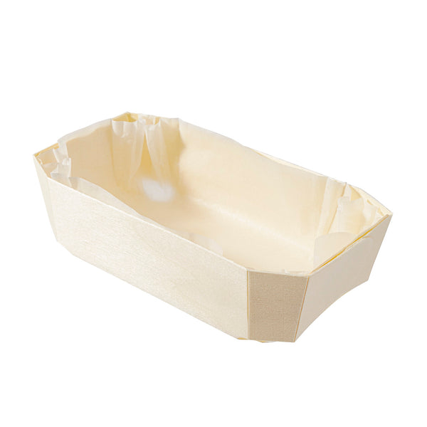 Restaurantware Taipei Poplar Baking / Serving Container - With Paper Liner - 7 1/4" X 4 1/2" X 2 1/4" - 100 Count Box