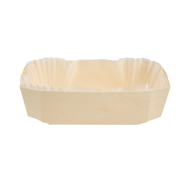 Restaurantware Taipei Poplar Baking / Serving Container - With Paper Liner - 7 1/4" X 4 1/2" X 2 1/4" - 100 Count Box