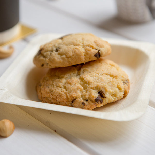 Restaurantware Taipei Square Natural Wood Plate - 4 1/2" X 4 1/2" X 1/2" - 200 Count Box