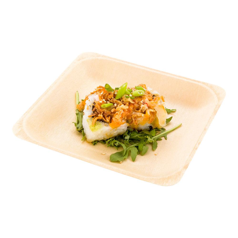 restaurantware Taipei Square Natural Wood Plate - 5 1/2" x 5 1/2" x 1/2" - 200 count box